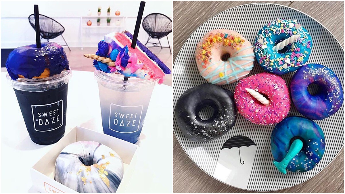 「放上美人魚尾巴、獨角獸角的甜甜圈也太Q」這間Sweet Daze Dessert Bar不只甜甜圈美翻，還有繽紛霜淇淋和漸層氣泡飲