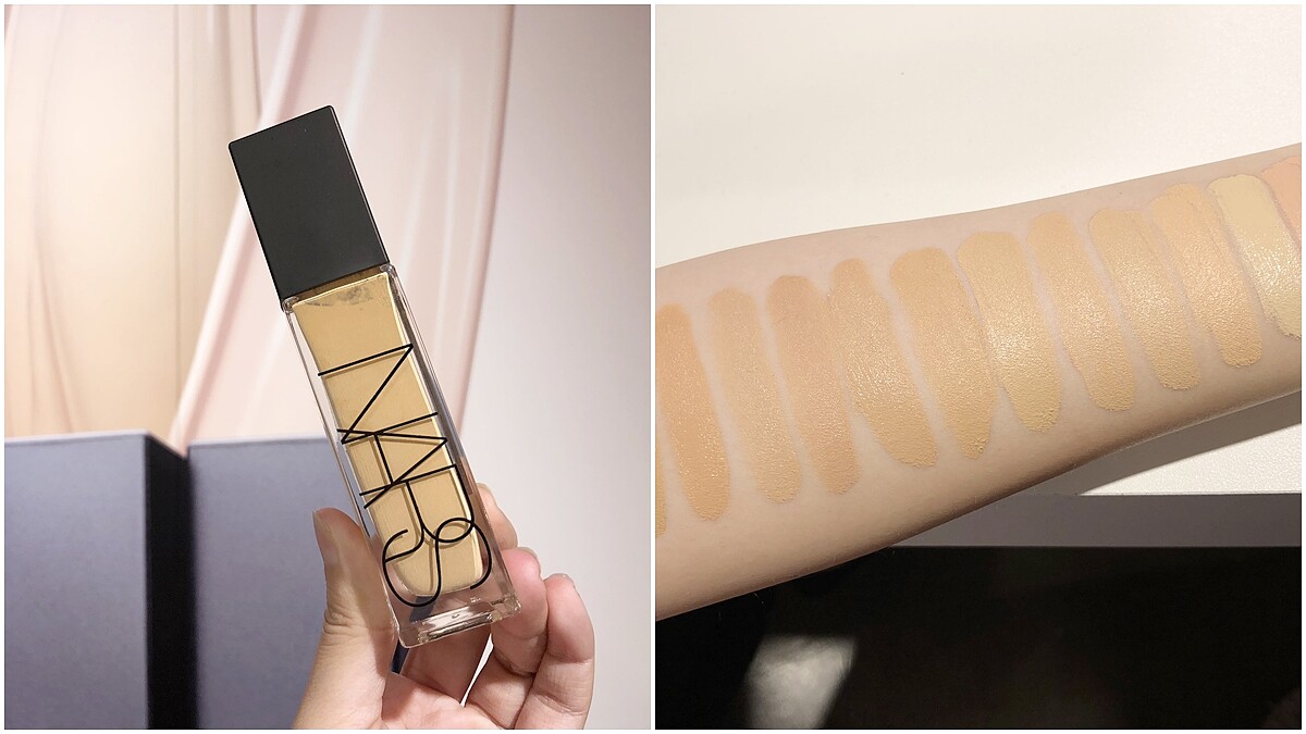 延展性超好,一滴上完全臉!用指腹就能畫出微光底妝的NARS極光亮顏粉底液