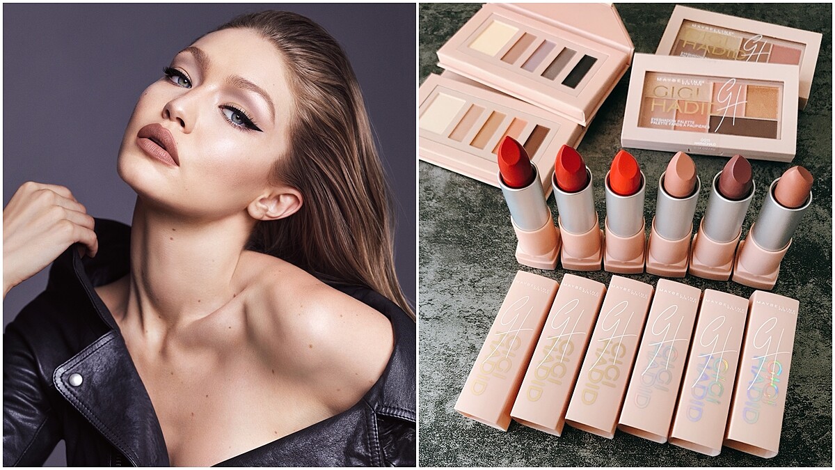 每一支都用好友名字命名,霧面粉橘色包裝好有質感!媚比琳X GIGI HADID聯名彩妝系列台灣買得到