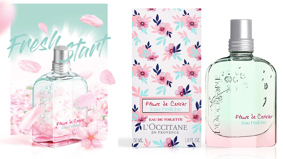 淡粉花朵與鮮綠嫩葉交織出絕美漸層瓶身，歐舒丹L&amp;#039;OCCITANE綠意櫻花限量香氛春意上市
