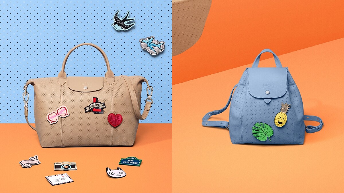 16款超萌徽章滿足你的設計慾望！Longchamp全新「徽章摺疊包」系列第一次推出後揹包