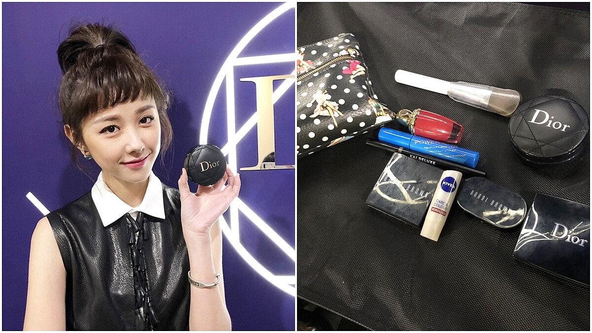 邵雨薇隨身補妝包大公開「畫著去游泳也沒掉的睫毛膏、用遮瑕組來補妝」