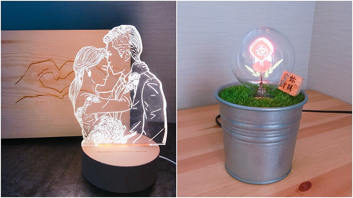 就是要跟別人不一樣！放閃黑玫瑰、情人擁抱燈飾Pinkoi推出2款情人節客製化設計禮物(加映放火燒卡片)