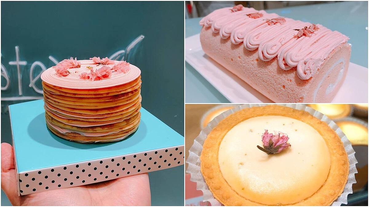 16層高法式櫻花千層派、櫻花起士塔、櫻花鬆餅...充滿粉嫩少女氣息，4款櫻花系限定甜點夢幻登場
