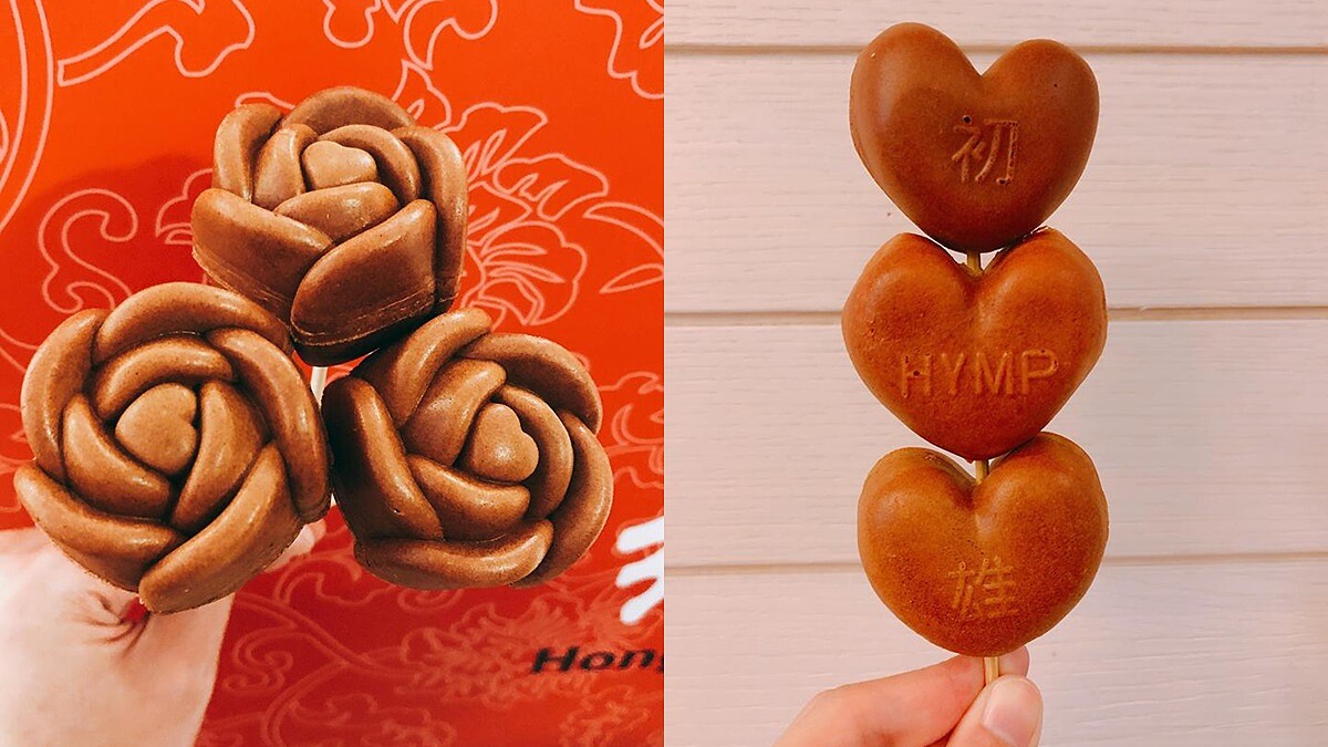 Q彈麻糬口感的熱熱心形燒！超人氣打卡「紅玉滿赤心雞蛋糕」進駐新光A8，推出專屬限定「玫瑰造型心花」