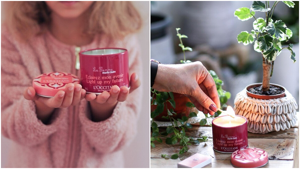 清新小蒼蘭＋酸甜莓果香 L’OCCITANE ╳ Marie Claire聯名限量公益蠟燭 味道好聞、兼做公益、價錢還超可愛！