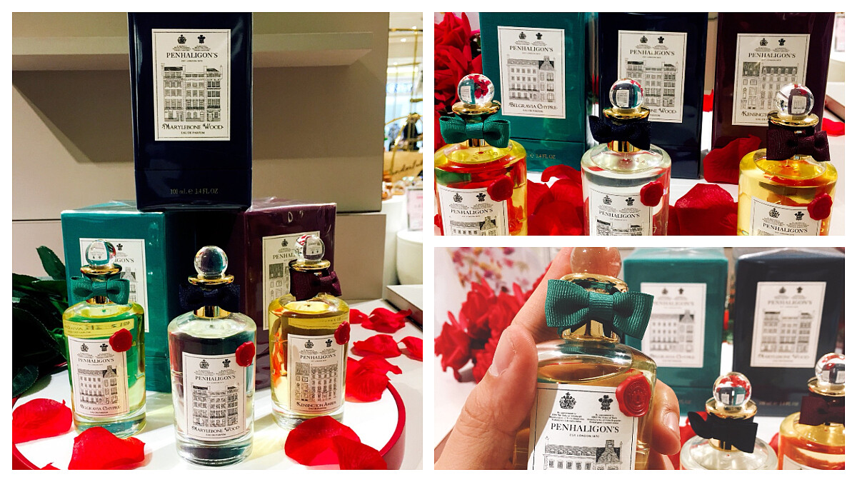 海軍藍、勃根地紅、祖母綠蝴蝶結與特色建築瓶身分別代表著倫敦西區3座城市，Penhaligon’s Hidden London系列帶你探索倫敦無與倫比的迷人氣息！