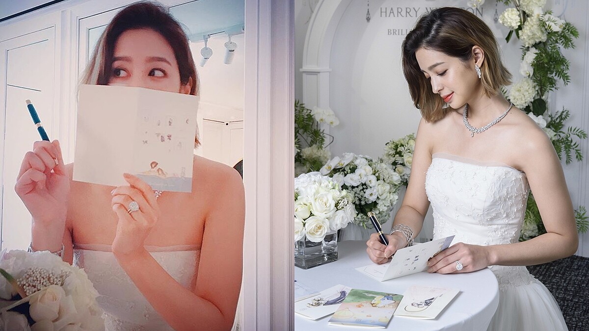 莫允雯：Harry Winston海瑞溫斯頓經典枕型切工鑽石婚戒，華麗又古典，完全擄獲我的心！