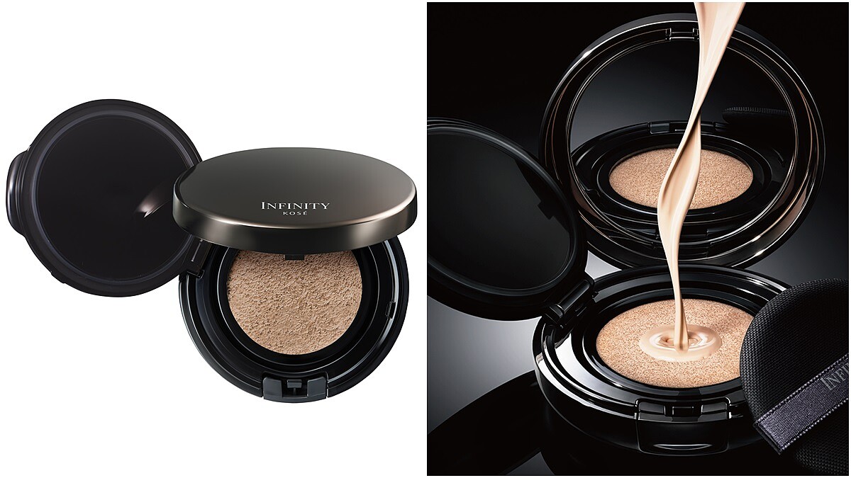 加了比珍珠粉更厲害的蛋白石絢光粉讓肌膚達到前所未有的透明感！高絲INFINITY將在7月推出無限肌緻絢光無瑕精華氣墊粉餅