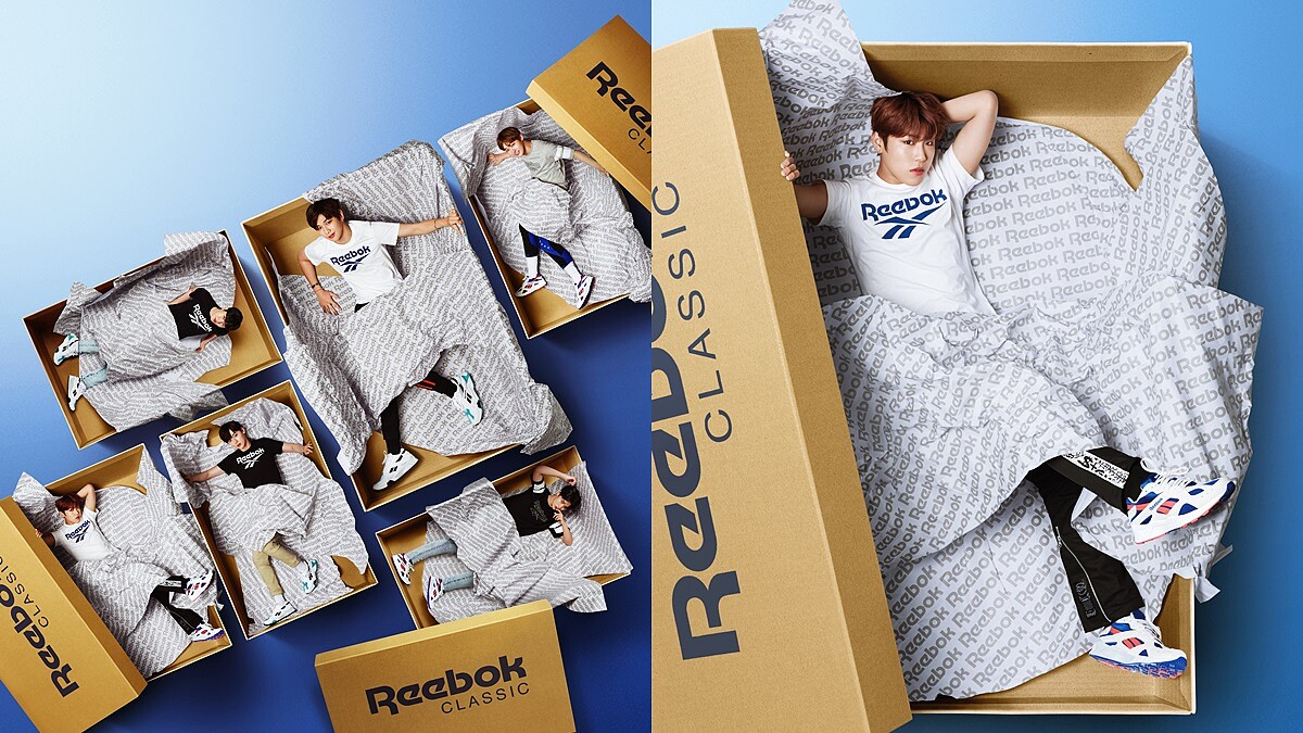 哪有人穿老爹鞋這麼帥！Wanna One換上Reebok聯名跑鞋AZTREK OG限時開賣