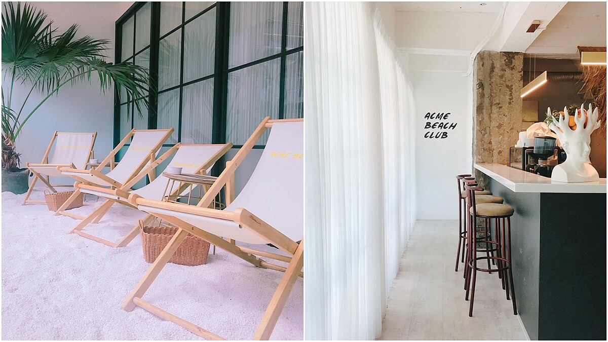 隱身舊大樓3F陽台的浪漫沙灘！位在西門町的小香港「ACME Breakfast CLUB」電梯開門就像來到另一個世界