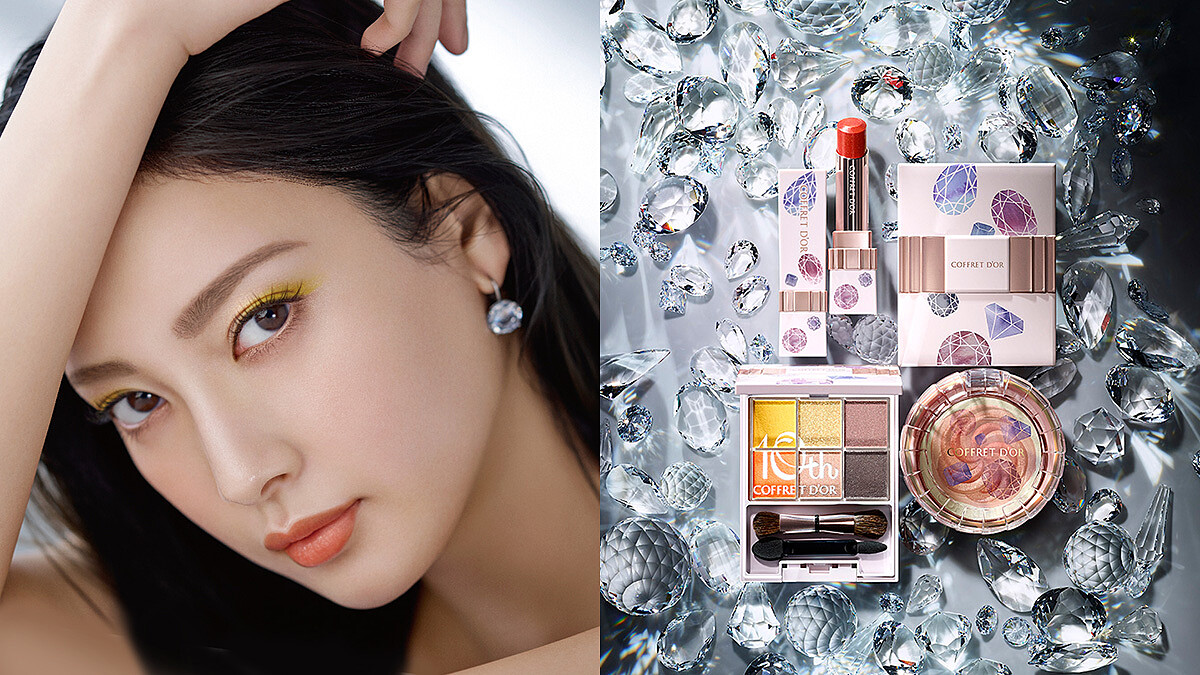 由人氣女星菜菜緒所演繹的神美眼妝，引領美妝的強勢品牌佳麗寶特別推出10周年24k金奢華限定彩妝，燒的M編不要不要的~