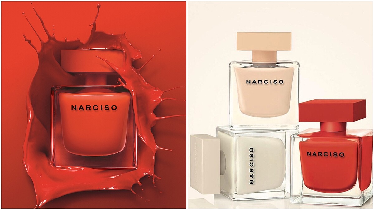 牛奶罐瓶身換上熱情紅裝～Narciso全新炙熱情迷淡香精，性感麝香結合致命紅色花香，絕對令人上癮