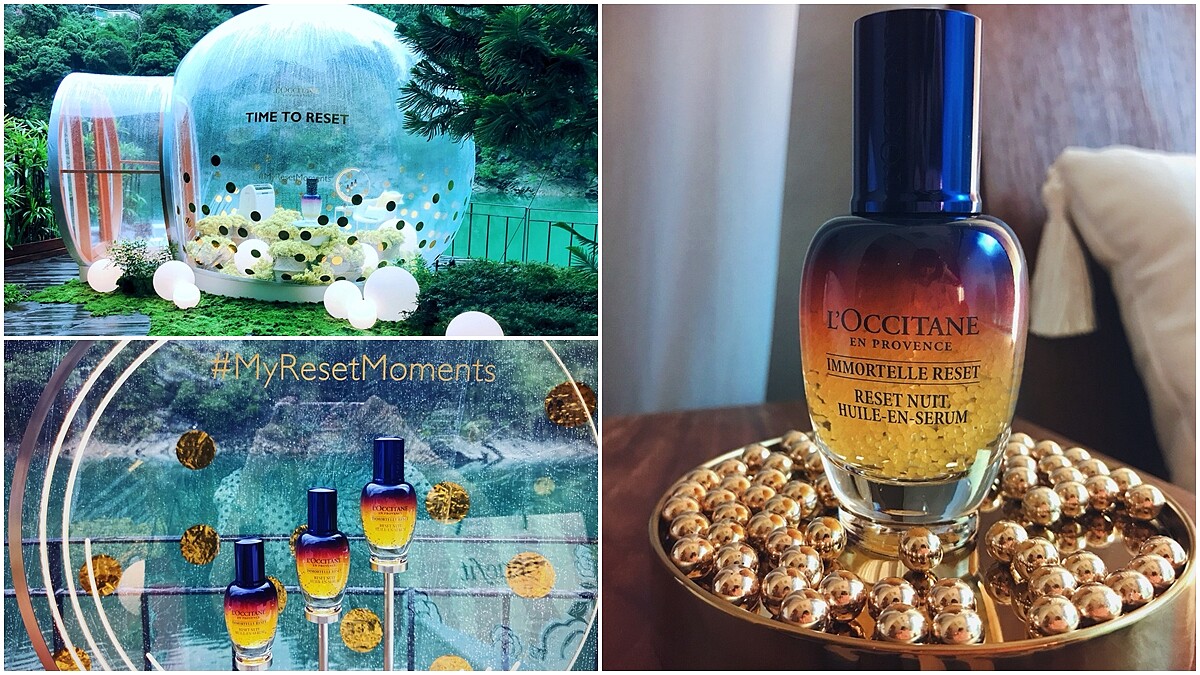 含有超過3,000顆光微導晶球「星光瓶」！歐舒丹首支雙質地前導精露，選在療癒泡泡屋夢幻發表