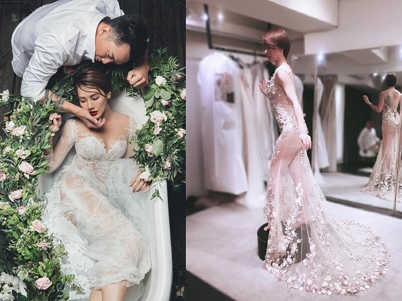 劉雨柔大露裸背性感婚紗／圖片取自veryWed