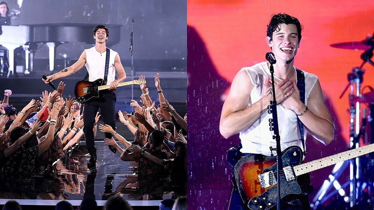 MTV音樂獎最性感開場表演！小鮮肉尚恩曼德斯白背心濕身獻唱〈In My Blood〉，若隱若現秀健壯好身材