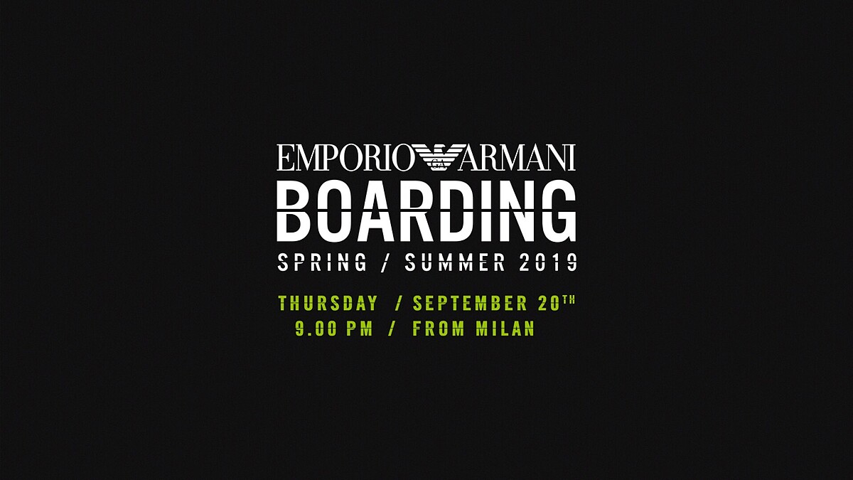 【Live】線上看！EMPORIO ARMANI 2019春夏時裝大秀，將在9/21凌晨3點登場