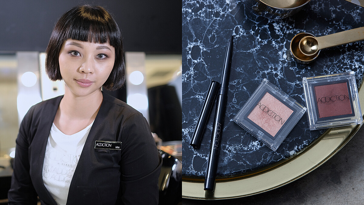 超簡單！ADDICTION兩色眼影＋眼線膠筆，60秒速成質感微煙燻LOOK，還不快快學起來～