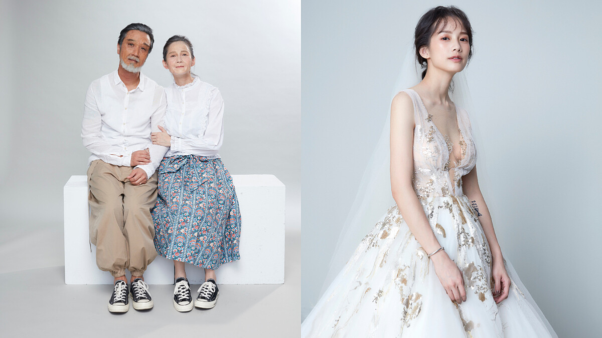 「從認識第一天起再一起變老！」簡嫚書絕美婚紗照出爐，和老公俏皮畫老妝入鏡