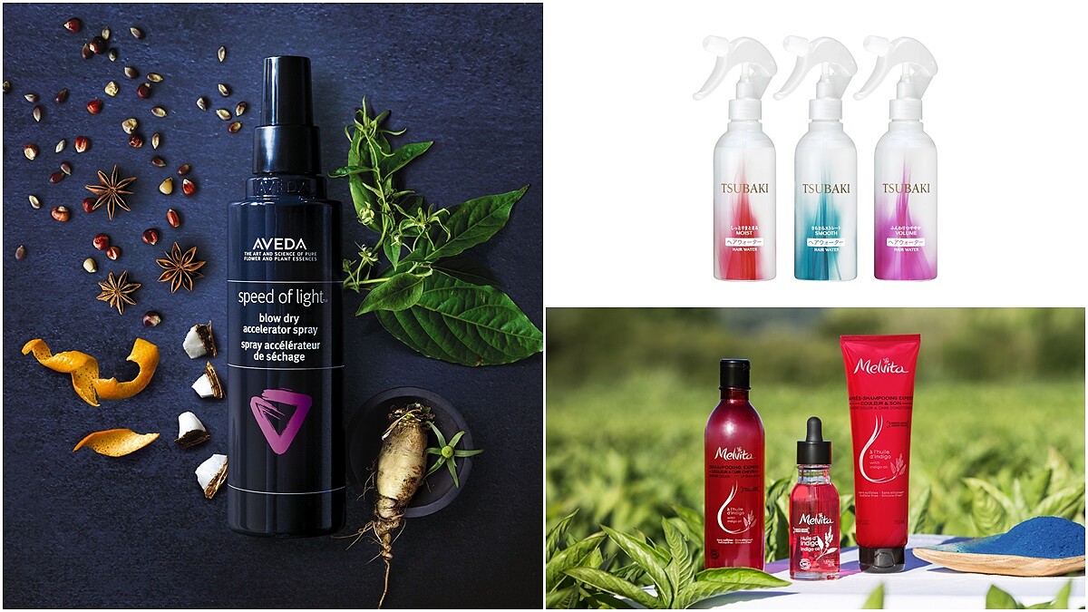 吹頭髮時間馬上省一半，Aveda推出縮時護髮霧！還有TSUBAKI植萃瞬透護髮霧、Melvita蓼藍頭皮舒活系列重現秀髮天使光環