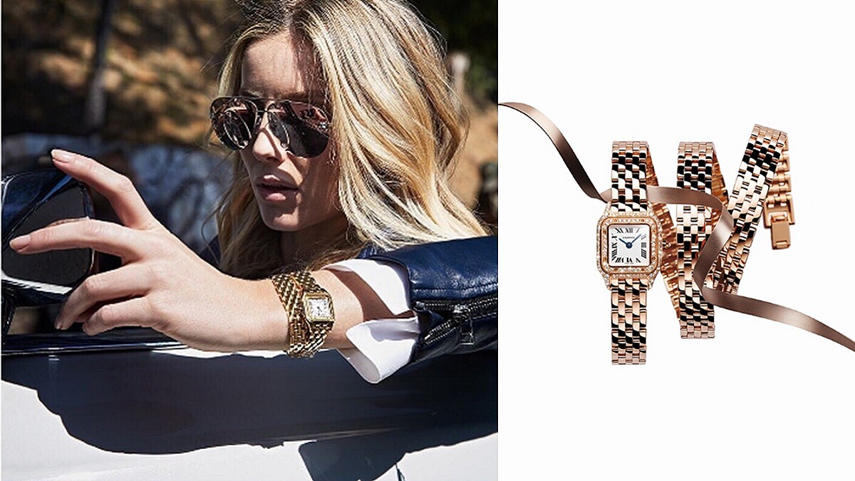 時尚名人優雅穿搭卡地亞全新美洲豹腕錶 