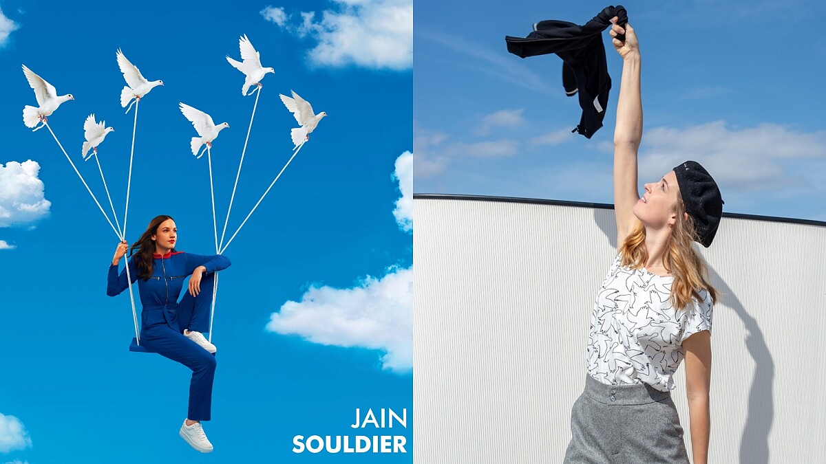 以鮮豔色彩和象徵愛的和平鴿，體現agnès b.與法國創作歌手Jain的跨界藝術想像！ 