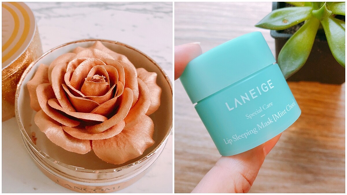 【2018聖誕彩妝Part 7】平常買不到的夢幻逸品！蘭蔻黃金玫瑰蜜粉、星星唇膏和蘭芝薄荷巧克力晚安唇膜、ANNA SUI星星唇蜜一年就出現這一次