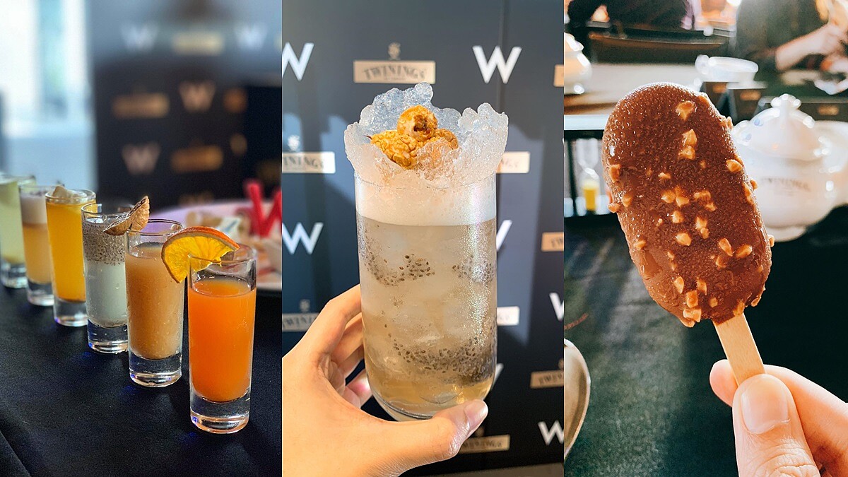 上頭還有爆米花俏皮點綴！唐寧茶TWININGS攜手W Taipei推出聯名調酒、甜點