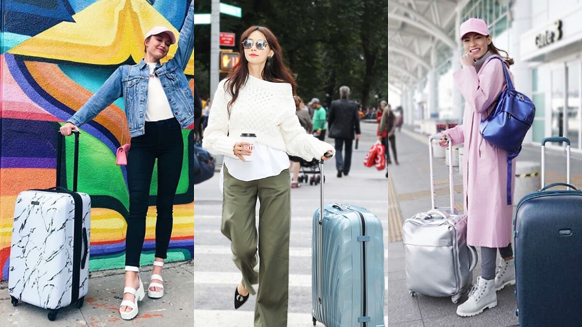 大理石紋、太空銀、貝殼珠光...行李箱除了講求功能性，外觀的時髦度才是完整“機場時尚”不可或缺的關鍵！