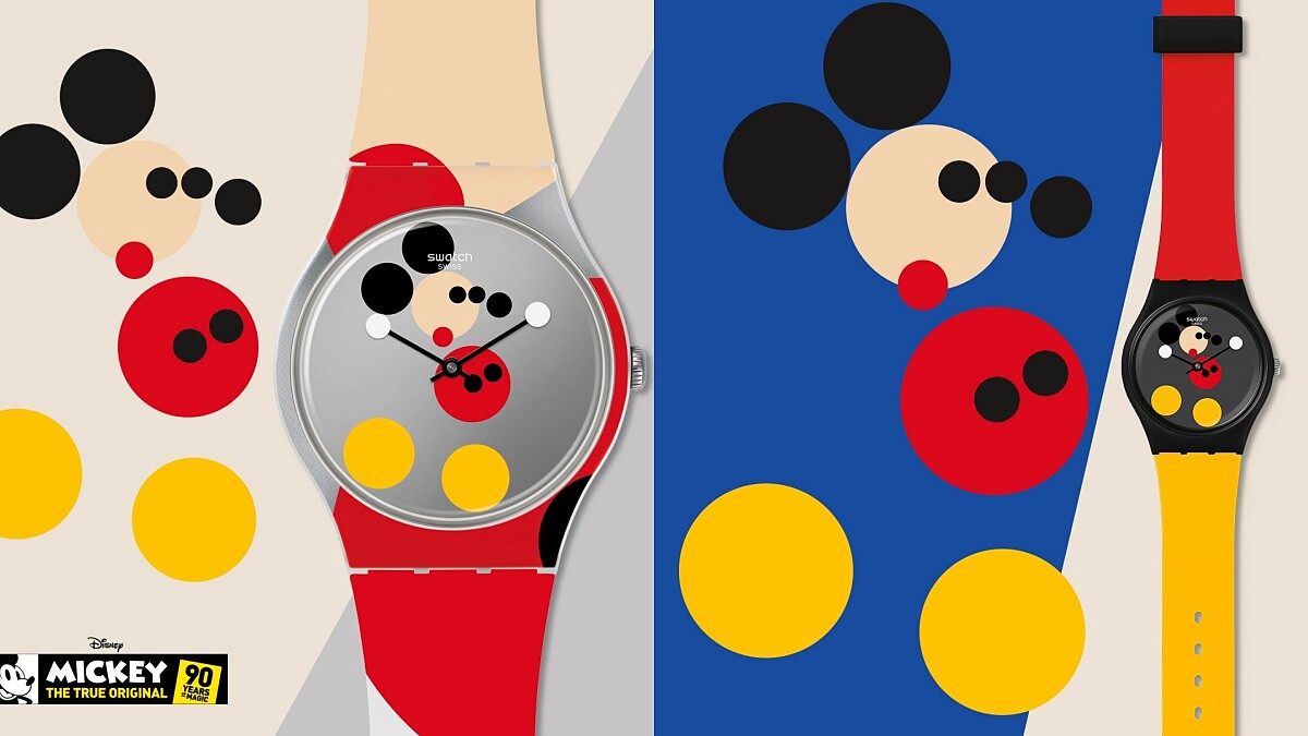 Swatch將迪士尼的美好記憶轉化至手腕上啦！繽紛色彩搭上極簡圓點組合而成的米奇能不收嗎？