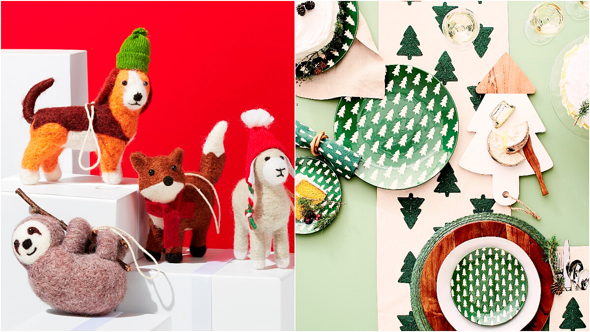 獨家香氛禮物盒、暖心動物聖誕吊飾、麋鹿棕熊抱枕、手繪聖誕貼紙 Crate and Barrel聖誕靈感今年很不一樣