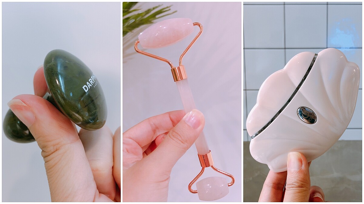 「嫻妃用的玉石滾輪有粉紅版！」登琪爾推玫瑰石英滾輪，冷天裡的保養加分小幫手還有Darphin迷你能量玉石、植透肌溫熱貝殼機