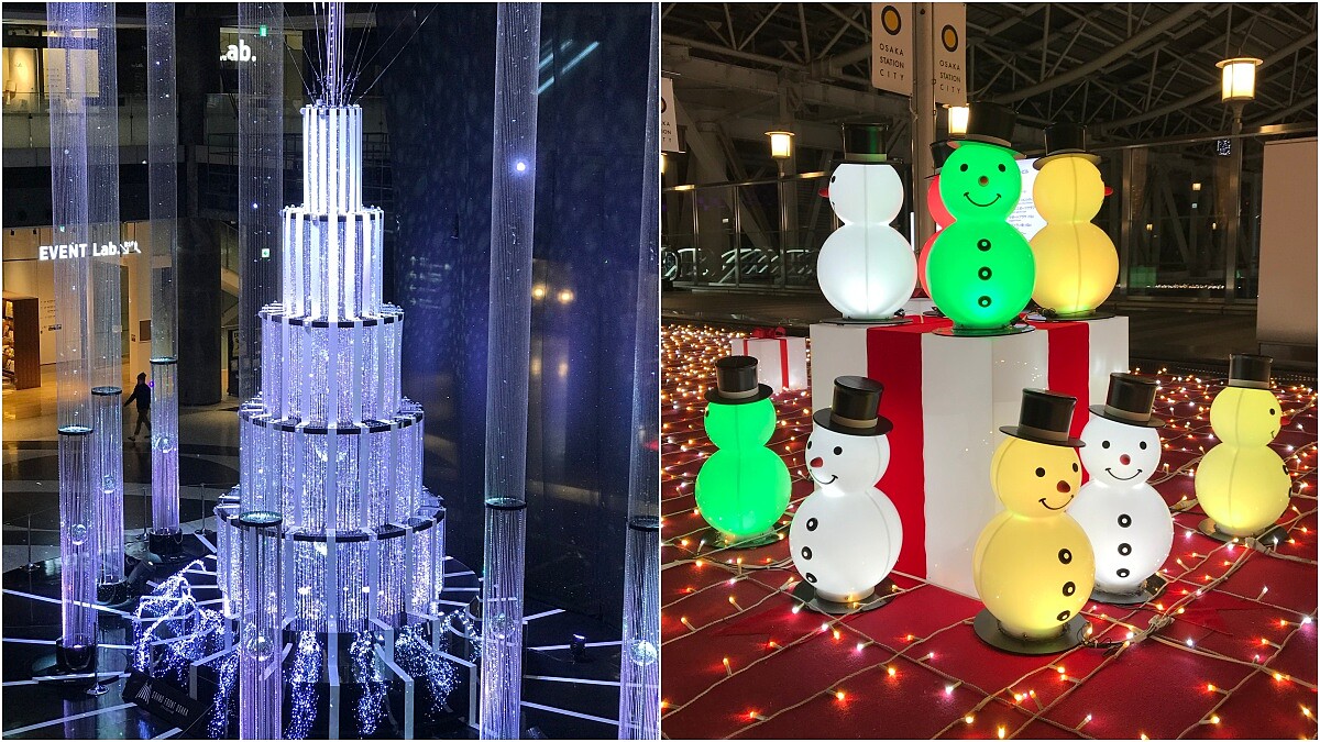 大阪車站城的時空廣場變身耶誕城！從阪急百貨、大阪車站、海遊館，日本大阪聖誕景點攻略