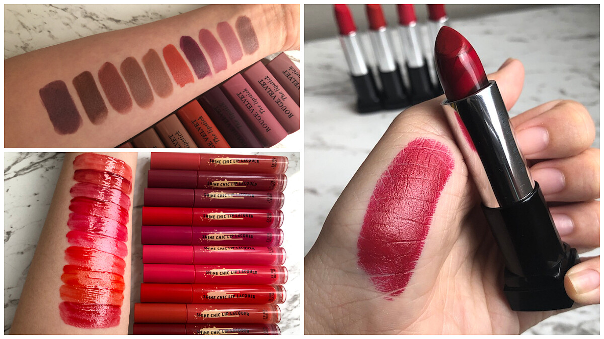 冬季開架新唇彩全試色！ETUDE HOUSE唇萃印記～水感光澤唇釉、媚比琳耀火紅心唇膏、妙巴黎紅絲絨薄霧唇膏