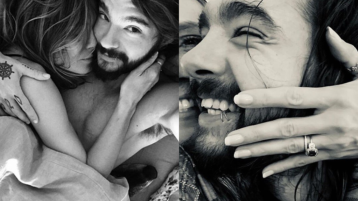 姊弟戀年齡絕不是問題！45歲超模海蒂克隆與29歲小鮮肉吉他手訂婚，甜曬絕美鑽戒