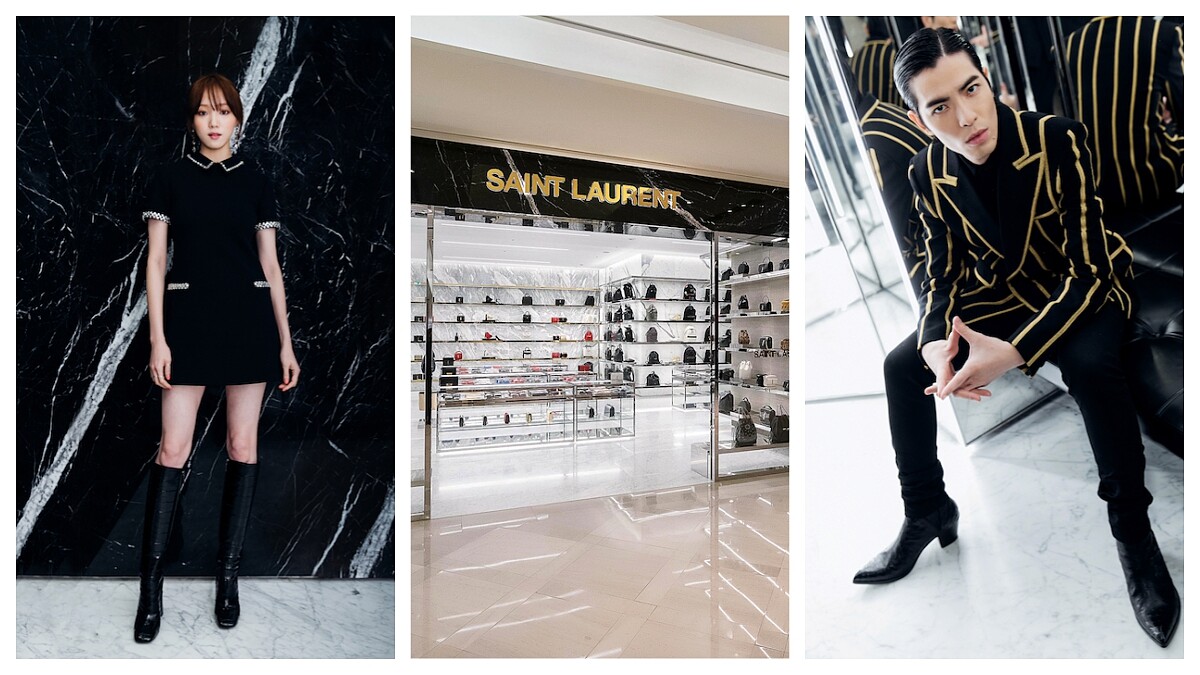 李聖經穿聖羅蘭秀逆天長腿，蕭敬騰帥氣壓場。 