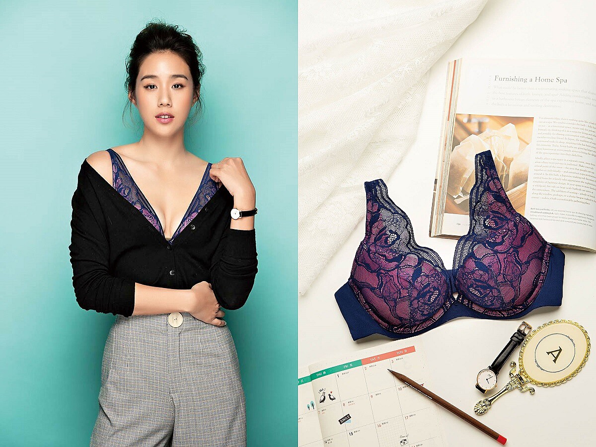 黛安芬・記憶枕曲線-曲線深藍內衣