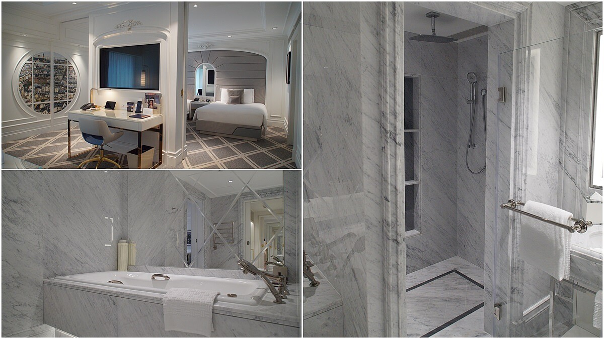 非住一次不可！從玄關、臥房到浴室全都是暖色系大理石紋，澳門巴黎人酒店打造全新香檳套房