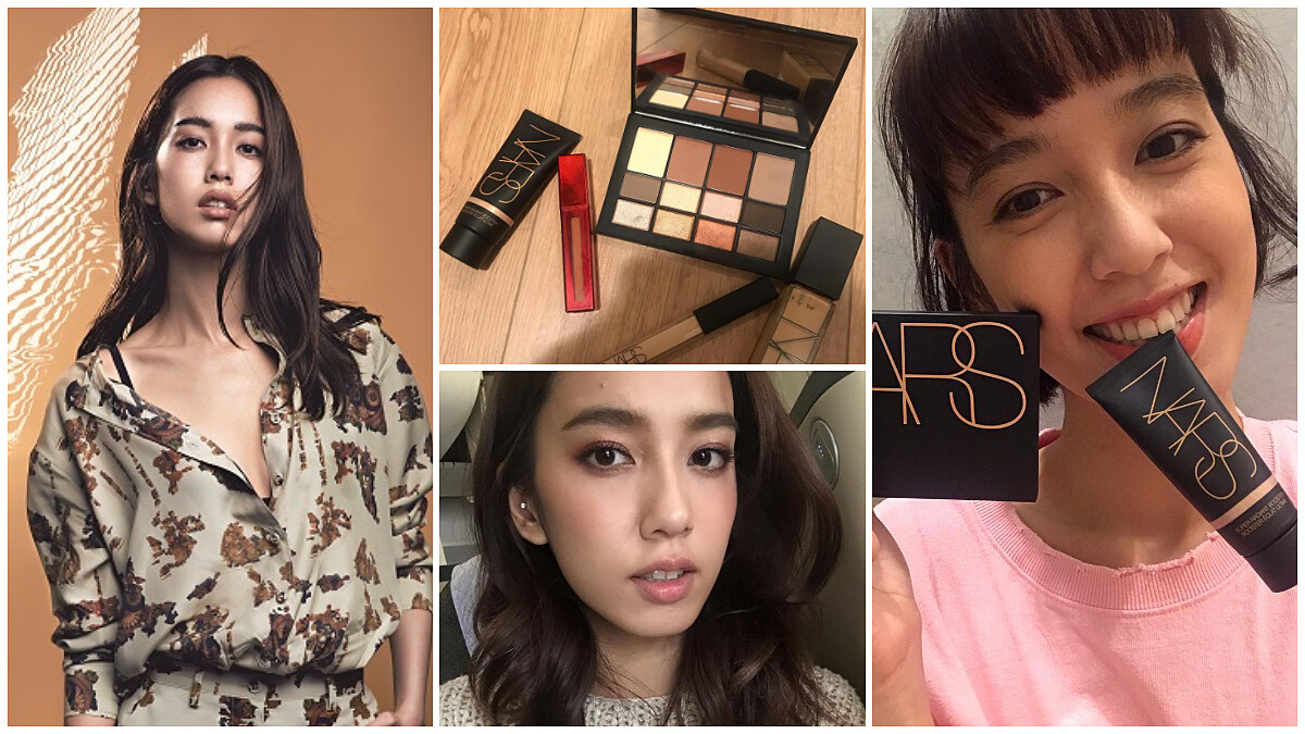 偷看陳庭妮的化妝包，NARS光澤乳讓肌膚自帶玫瑰光澤～小麥肌女孩跟著化不出錯！
