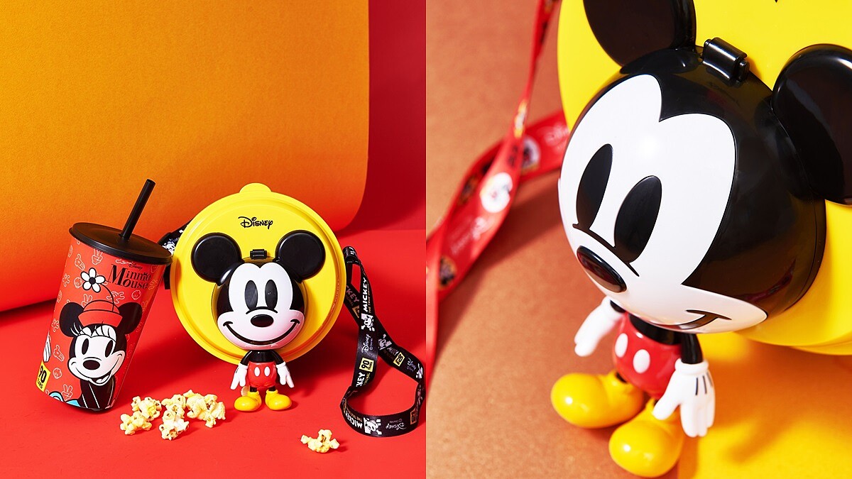 蓋子竟然還有隱藏俏皮機關!秀泰影城推出超萌全球新款翻轉米奇爆米花桶、米奇飲料杯