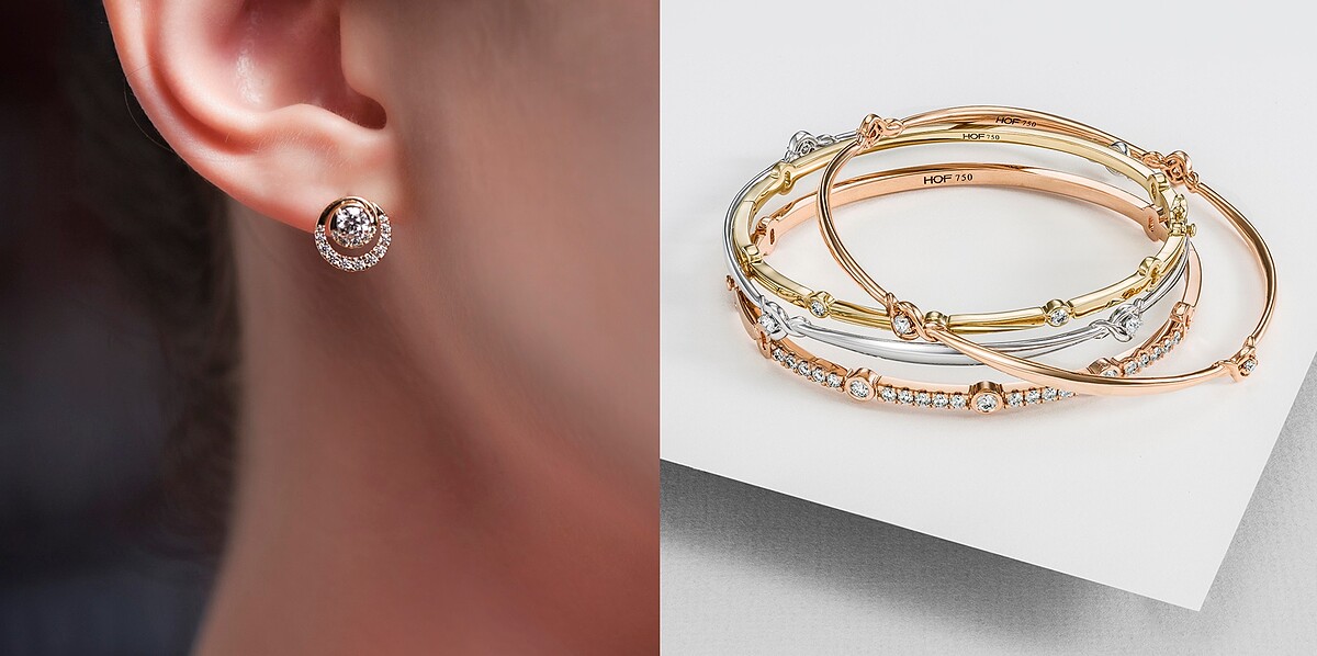 HEARTS ON FIRE的OPTIMA系列 黃K金鑽石耳環、玫瑰金、黃K金、白K金鑽石手環、COPLEY玫瑰金鑽石手環