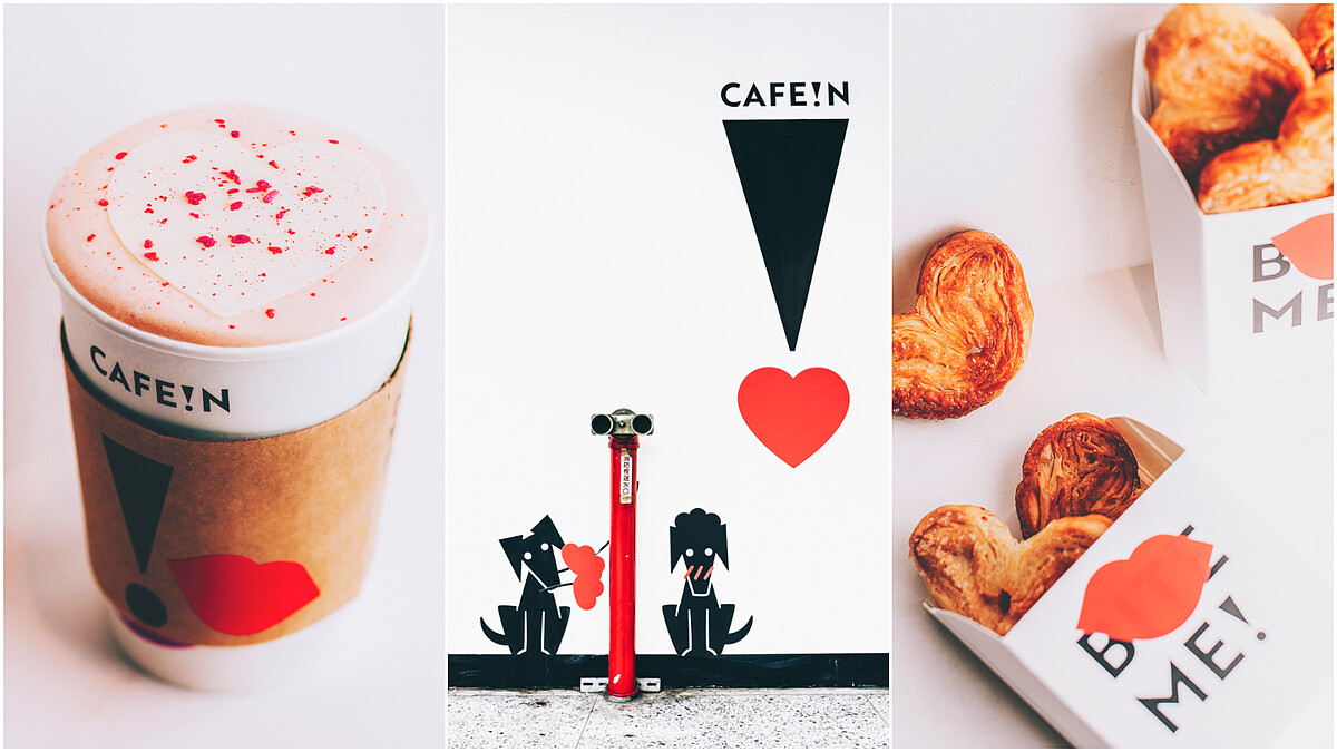 吃喝拍照都心心相IN 硬咖啡CAFEIN情人節限定甜心可可/紅茶拿鐵/蝴蝶酥 吃得到樹莓果粒就愛表白