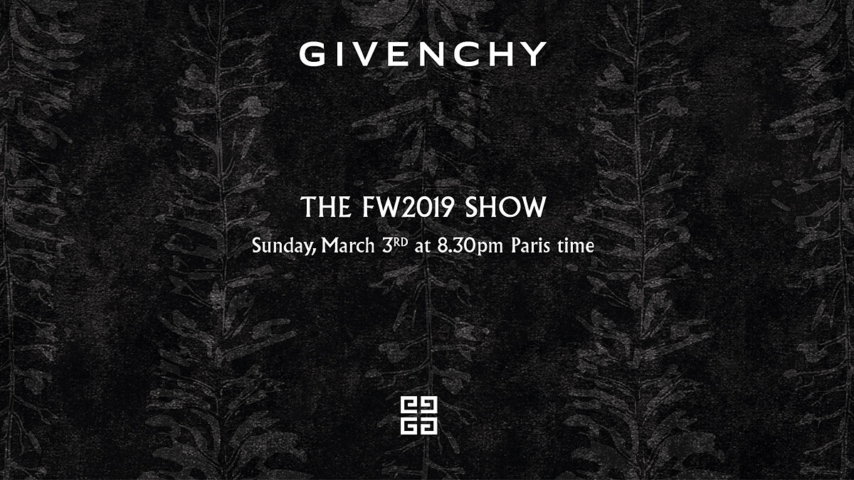 【Live】線上看！GIVENCHY 2019秋冬時裝大秀，將在3/4凌晨3點登場