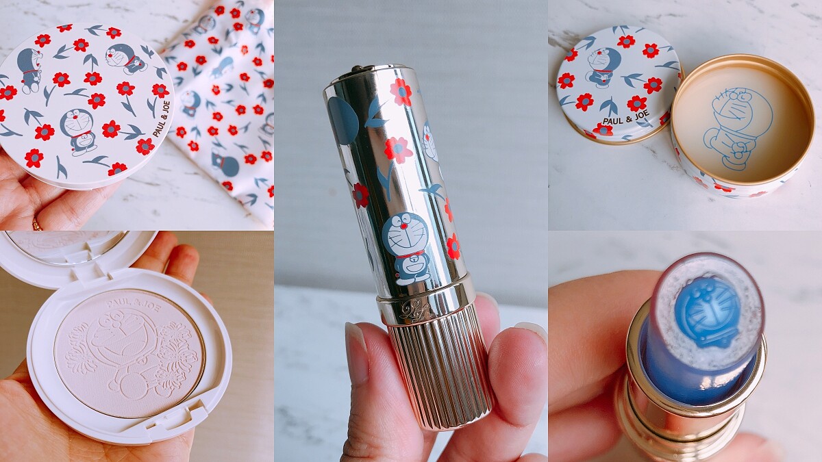 「護唇膏竟然是銅鑼燒味道」最愛貓的Paul &amp; Joe這次聯名彩妝找上「哆啦A夢」，連口紅中間都有它的臉