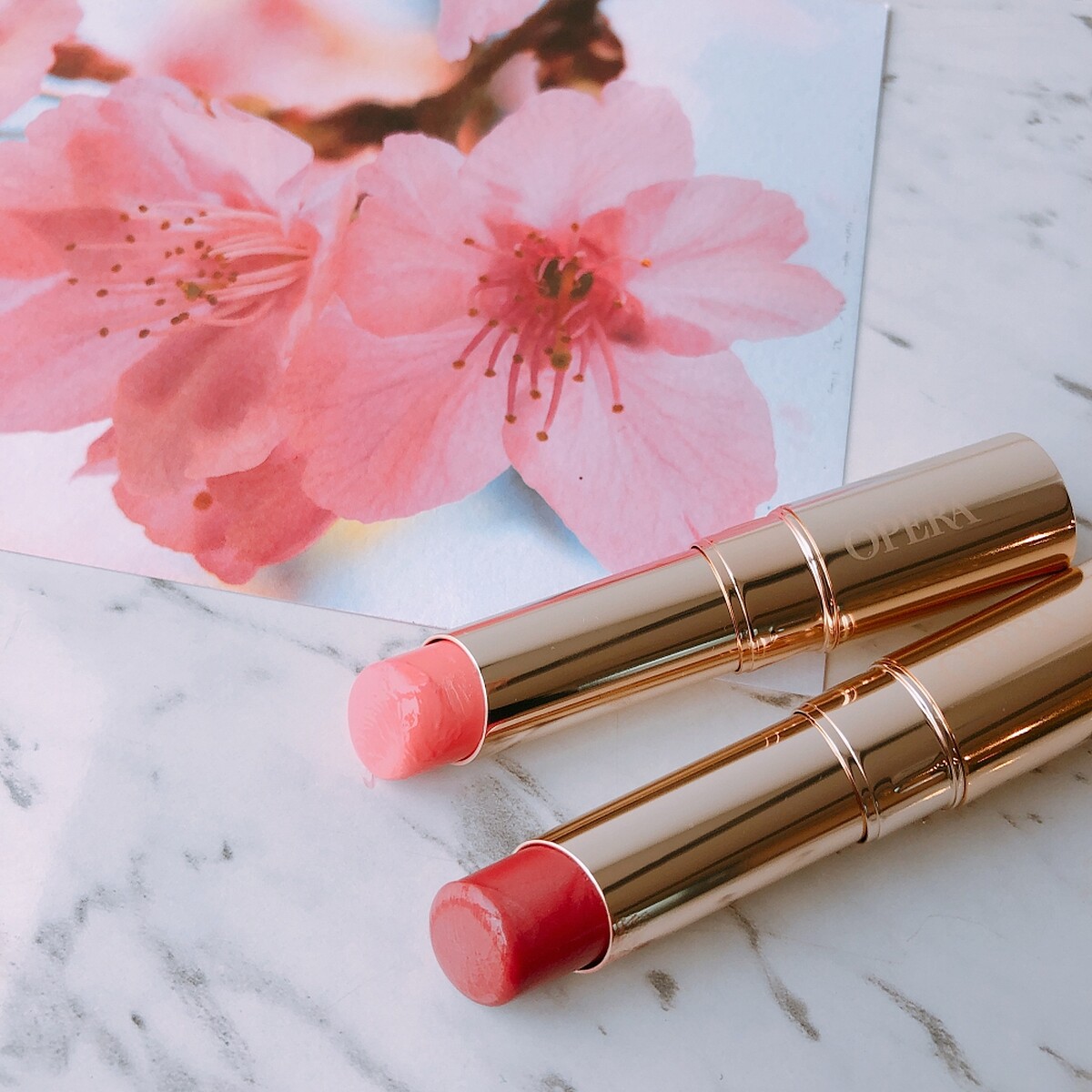 OPERA渲漾水色唇膏-春漾限定花瓣唇色#09櫻花、#10紅梅