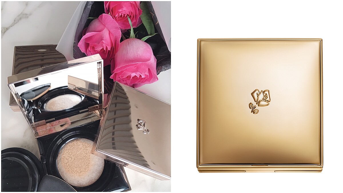 用150朵玫瑰精華替肌膚上妝！換上方型新盒氣墊銷售王「蘭蔻絕對完美玫瑰氣墊粉餅」不只霸氣也很大器～