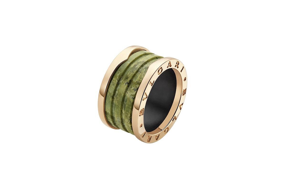 Anish Kapoor 親自設計的B.zero1 玫瑰金硬綠大理石戒指