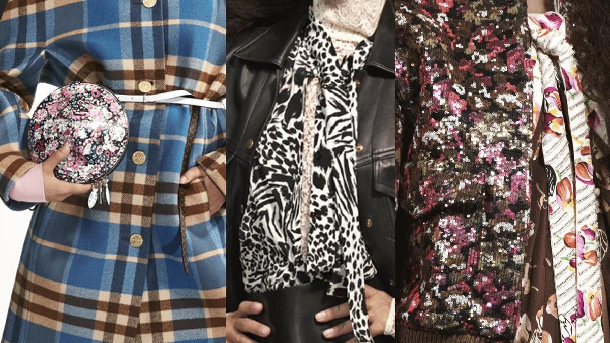 格紋、動物紋、碎花圖樣,是LV 2019早秋系列服裝上的三大重點樣式。