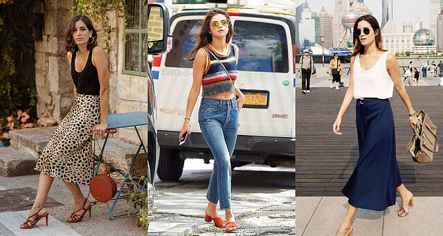 垂直肩帶會讓手臂延伸出纖細感。