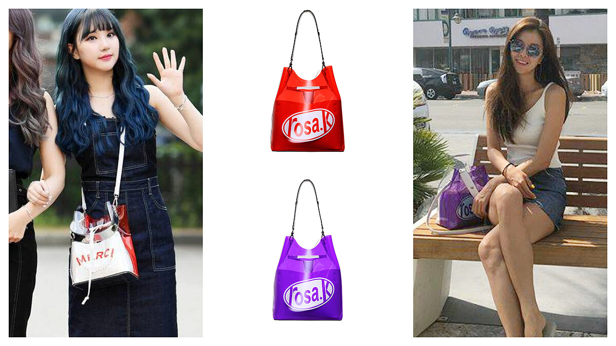 K-POP Star人手一咖！韓系大勢rosa.k 透視水桶包Pookey Pocket glass 雙面圖樣、活動內袋、長短背帶隨心搭配 最適合百變的你 